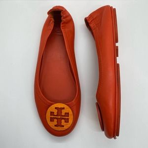 Tory Burch Minnie Travel Ballet Flats Orange, size 6 (6M)